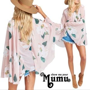 Show Me Your MuMu Floral Blouse in Pink and Green
